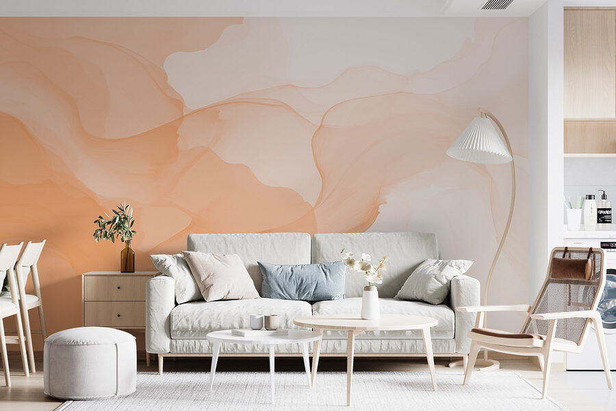 Soft waves of warm hues blend.