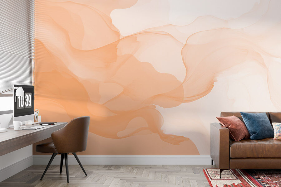 Soft waves of warm hues blend.