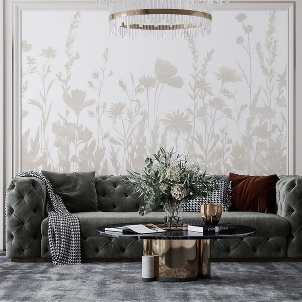 White background with flowers White background with flowers