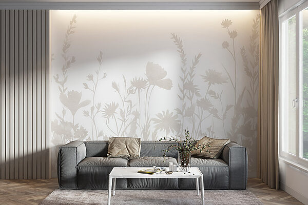 White background with flowers
