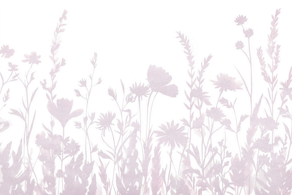 Soft silhouettes of delicate wildflowers Soft silhouettes of delicate wildflowers