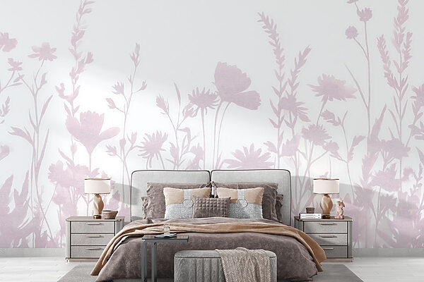 Soft silhouettes of delicate wildflowers Soft silhouettes of delicate wildflowers