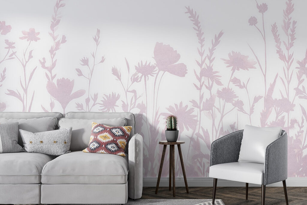 Soft silhouettes of delicate wildflowers