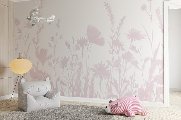 Soft silhouettes of delicate wildflowers Soft silhouettes of delicate wildflowers