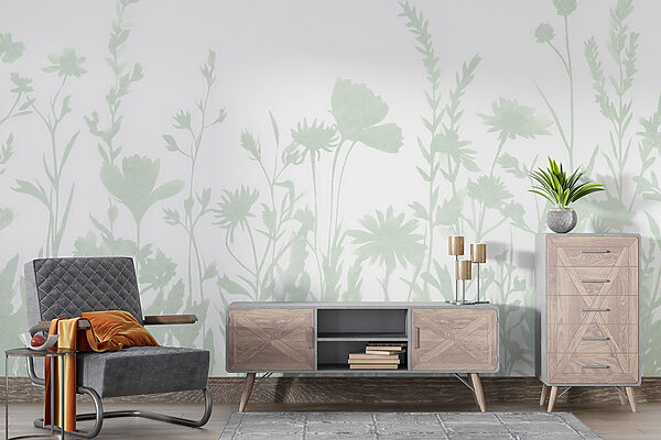 Whimsical floral silhouette design displayed