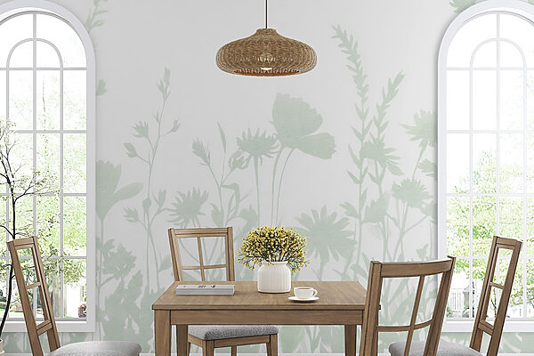 Whimsical floral silhouette design displayed