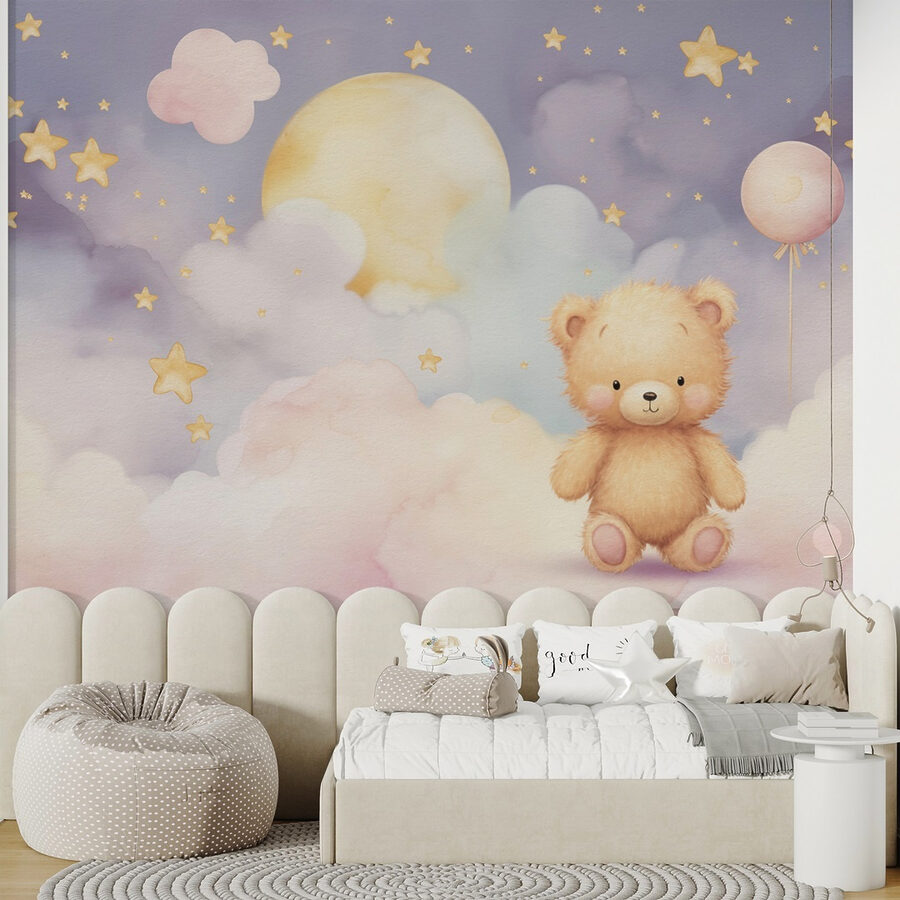 Wall murals Teddy bear sitting on a cloud - Image 5