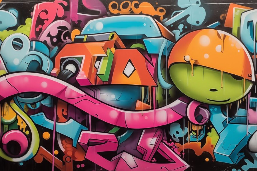 Graffiti on a wall Graffiti on a wall