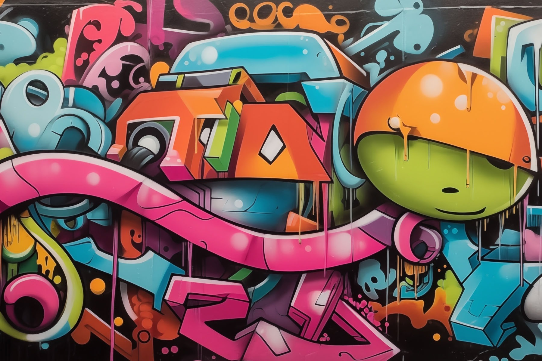 Graffiti on a wall Graffiti on a wall
