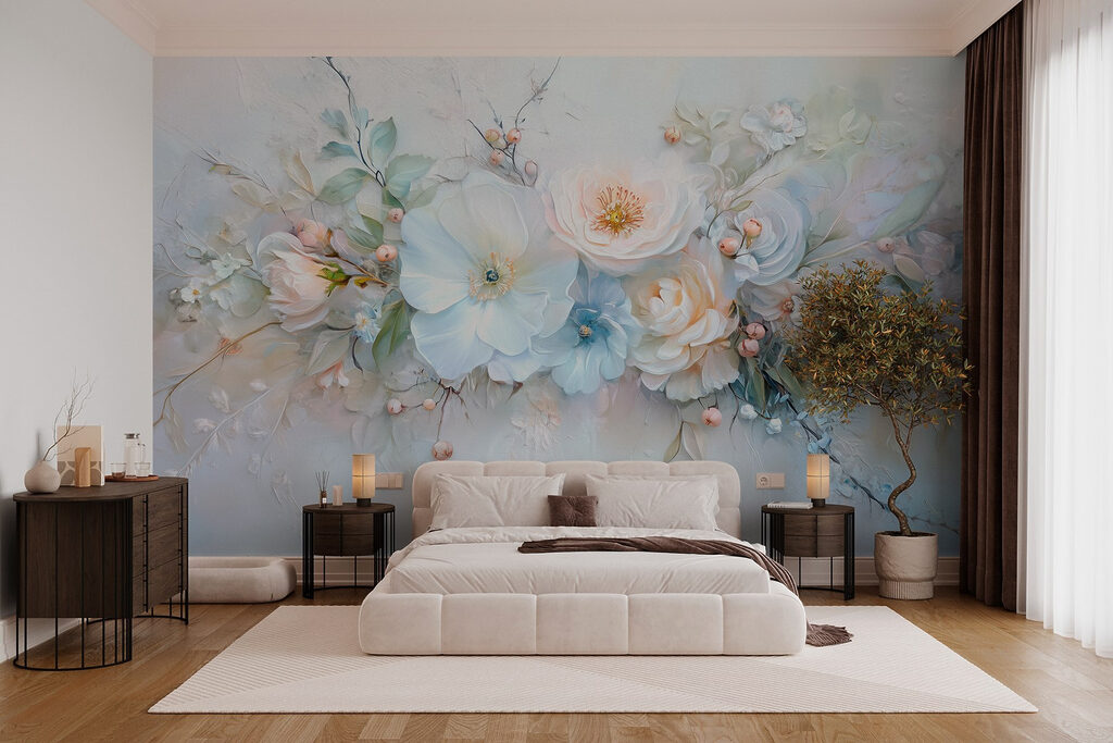 Painting of flowers and leaves