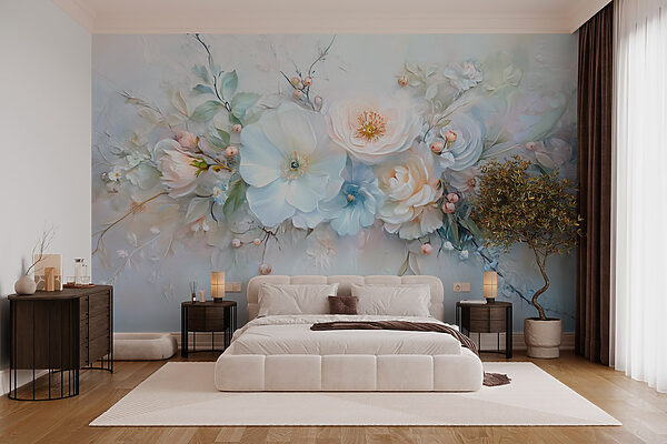 Painting of flowers and leaves Painting of flowers and leaves