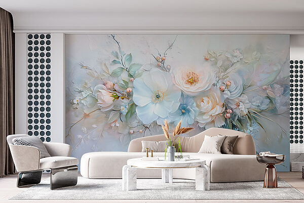 Painting of flowers and leaves Painting of flowers and leaves
