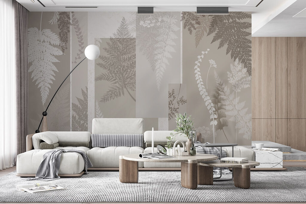 Grey and white floral pattern