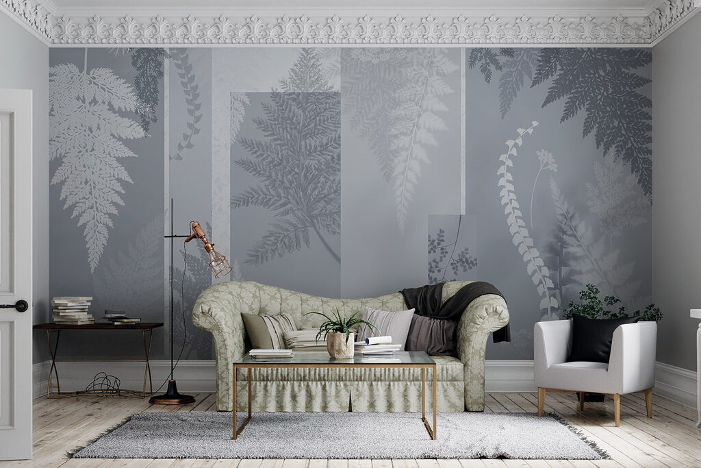 Grey and white floral pattern