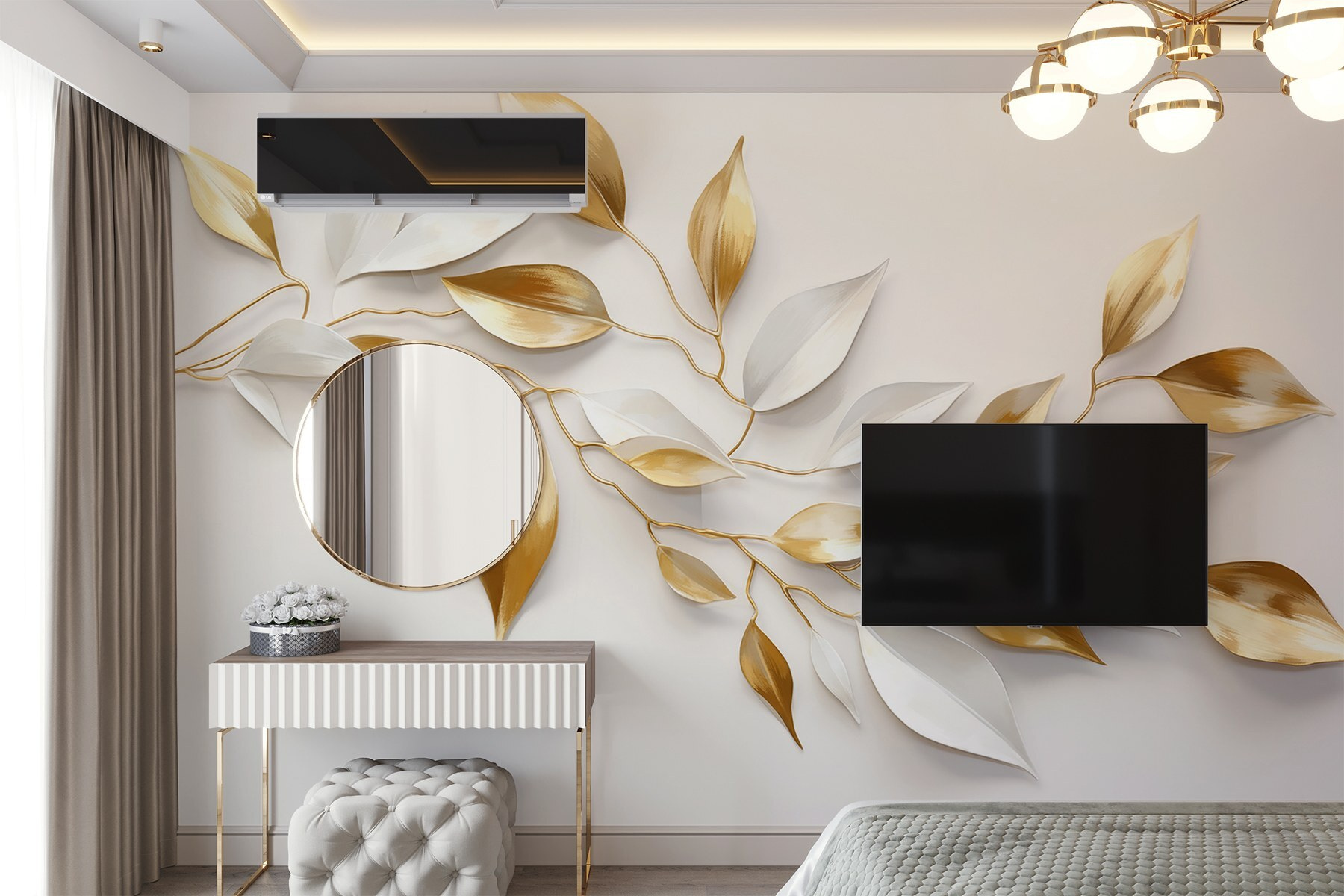 Elegant leaves in soft hues.