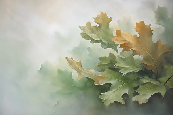 Painting of leaves on a branch Painting of leaves on a branch