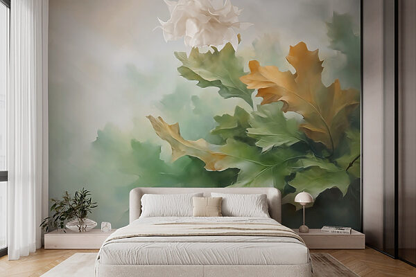 Painting of leaves on a branch Painting of leaves on a branch