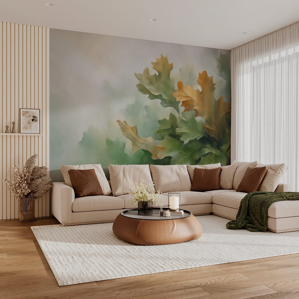 Painting of leaves on a branch Painting of leaves on a branch