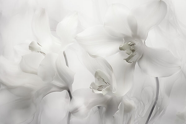 Delicate white orchids in soft light Delicate white orchids in soft light