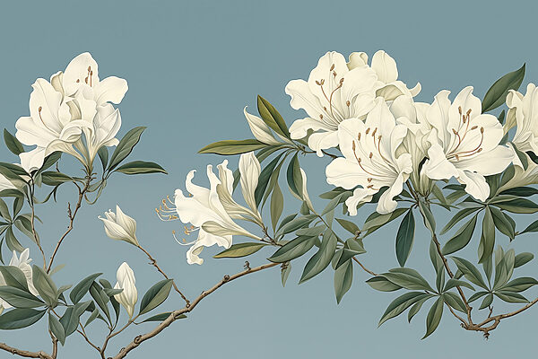 White flowers on a branch White flowers on a branch