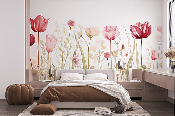 Painting of flowers and grass Painting of flowers and grass