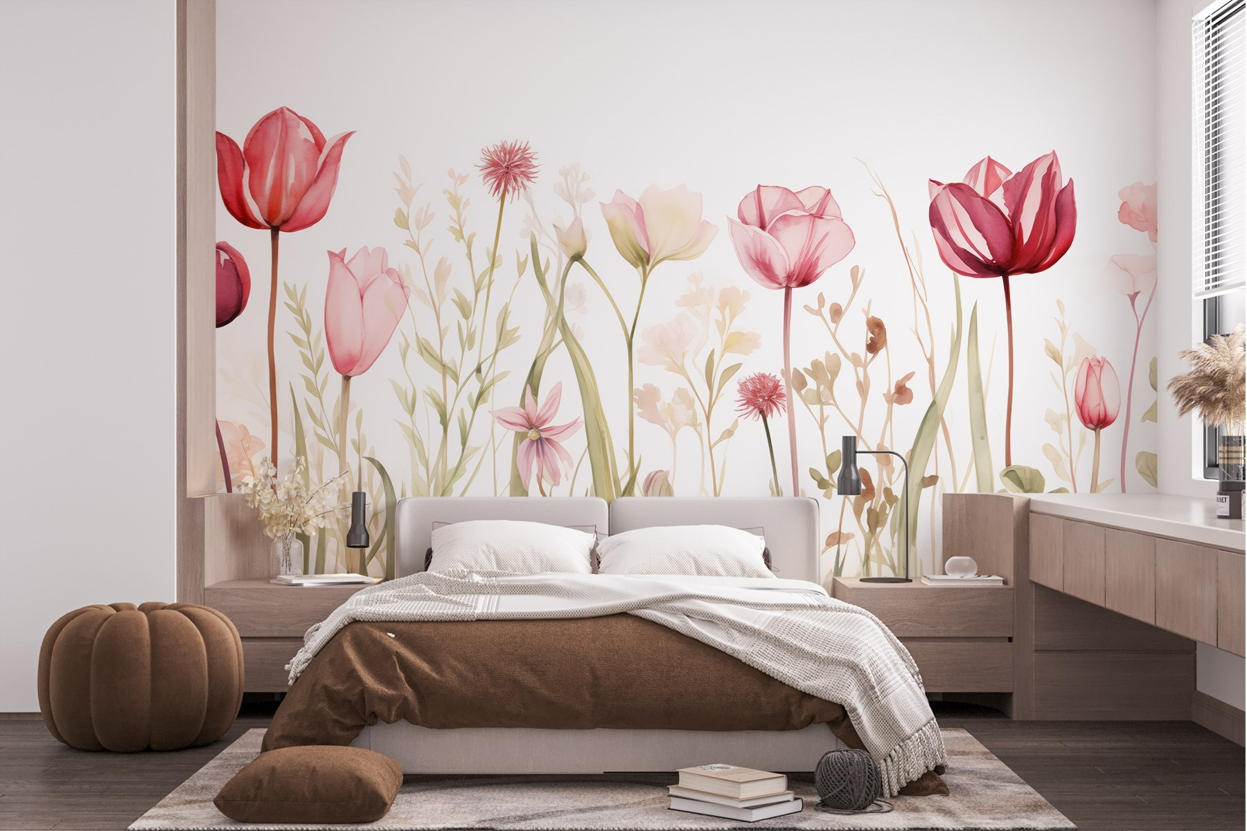 Painting of flowers and grass