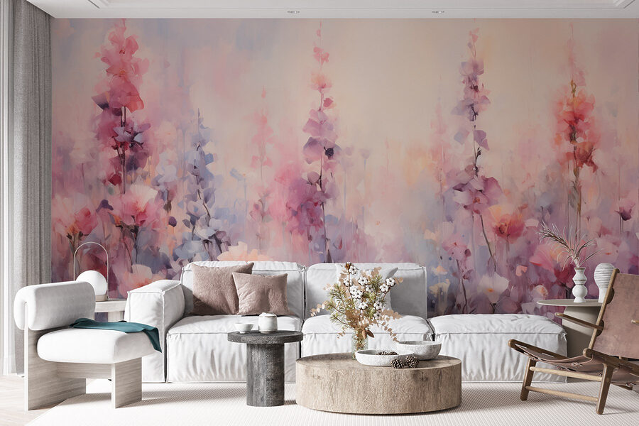 Painting of flowers in a field Painting of flowers in a field