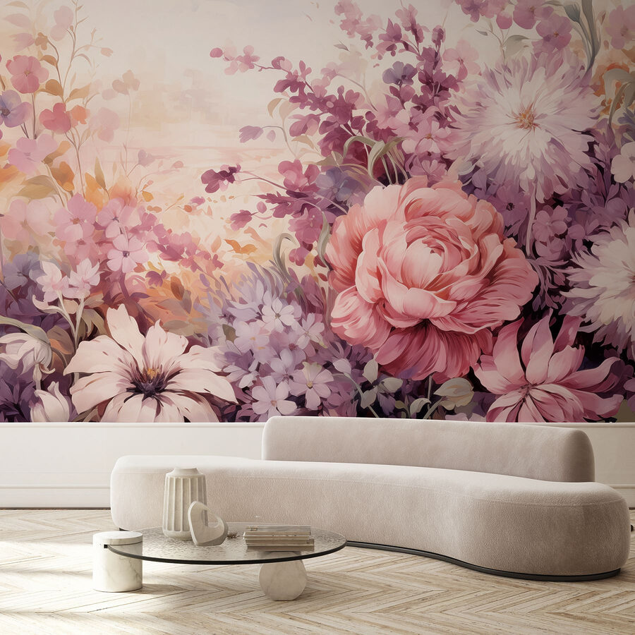 Painting of flowers and leaves Painting of flowers and leaves