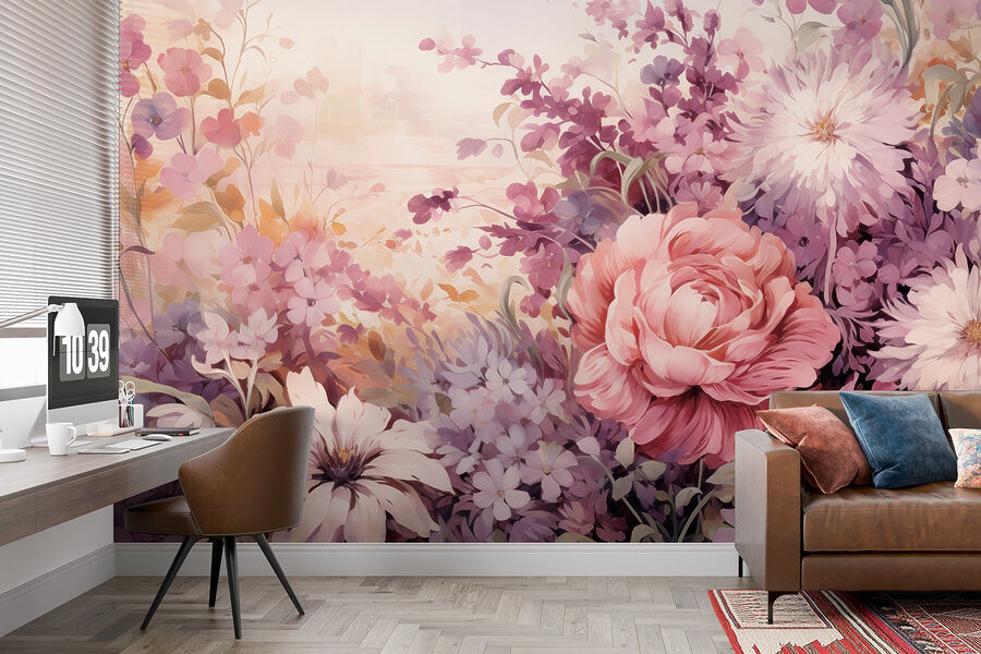 Painting of flowers and leaves Painting of flowers and leaves