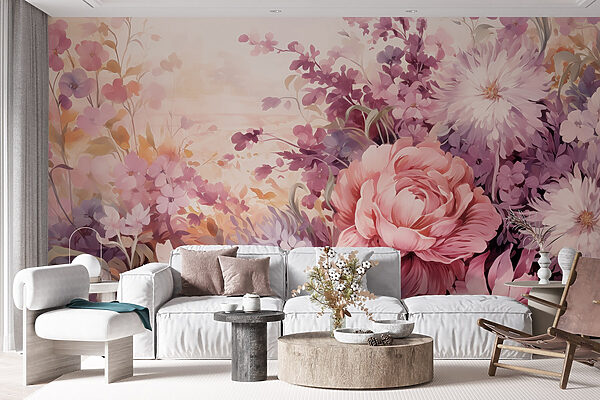Painting of flowers and leaves Painting of flowers and leaves