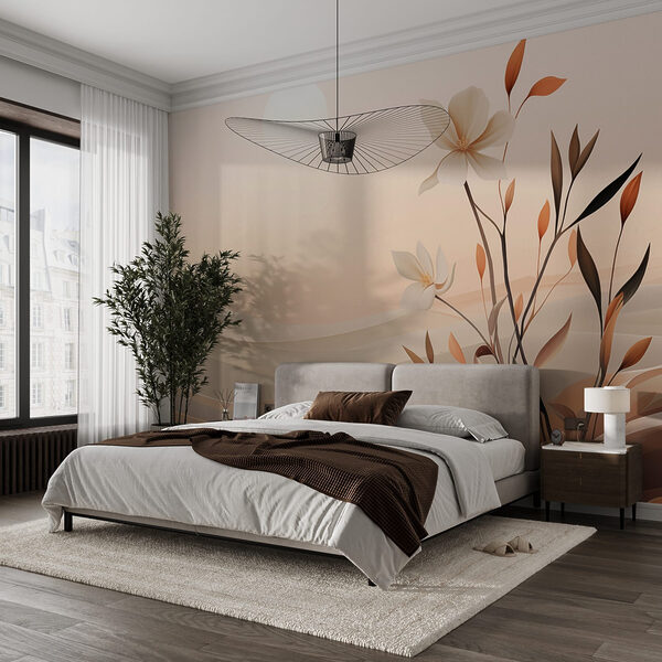 Painting of flowers in a desert Painting of flowers in a desert