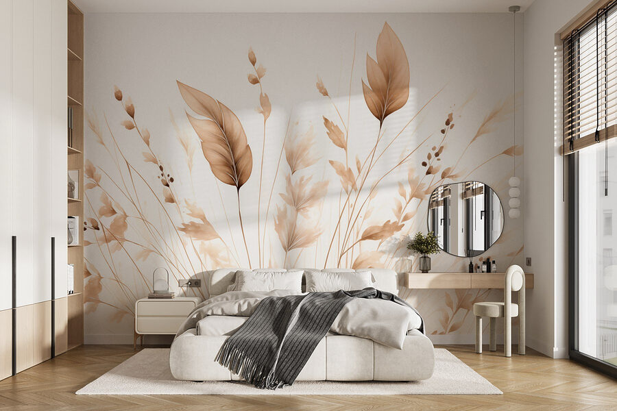 Delicate leaves grace a soft backdrop