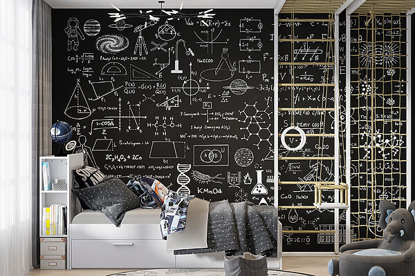 Blackboard with math symbols and formulas Blackboard with math symbols and formulas