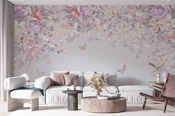Floral pattern with butterflies Floral pattern with butterflies