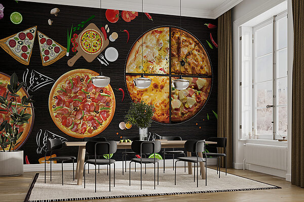 A pizzas on a table A pizzas on a table