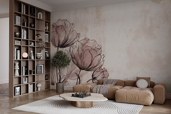 Drawing of flowers on a white background Drawing of flowers on a white background