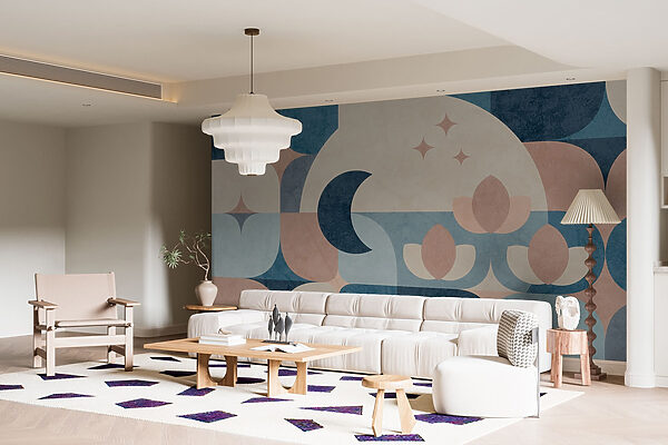 Blue and pink geometric design Blue and pink geometric design