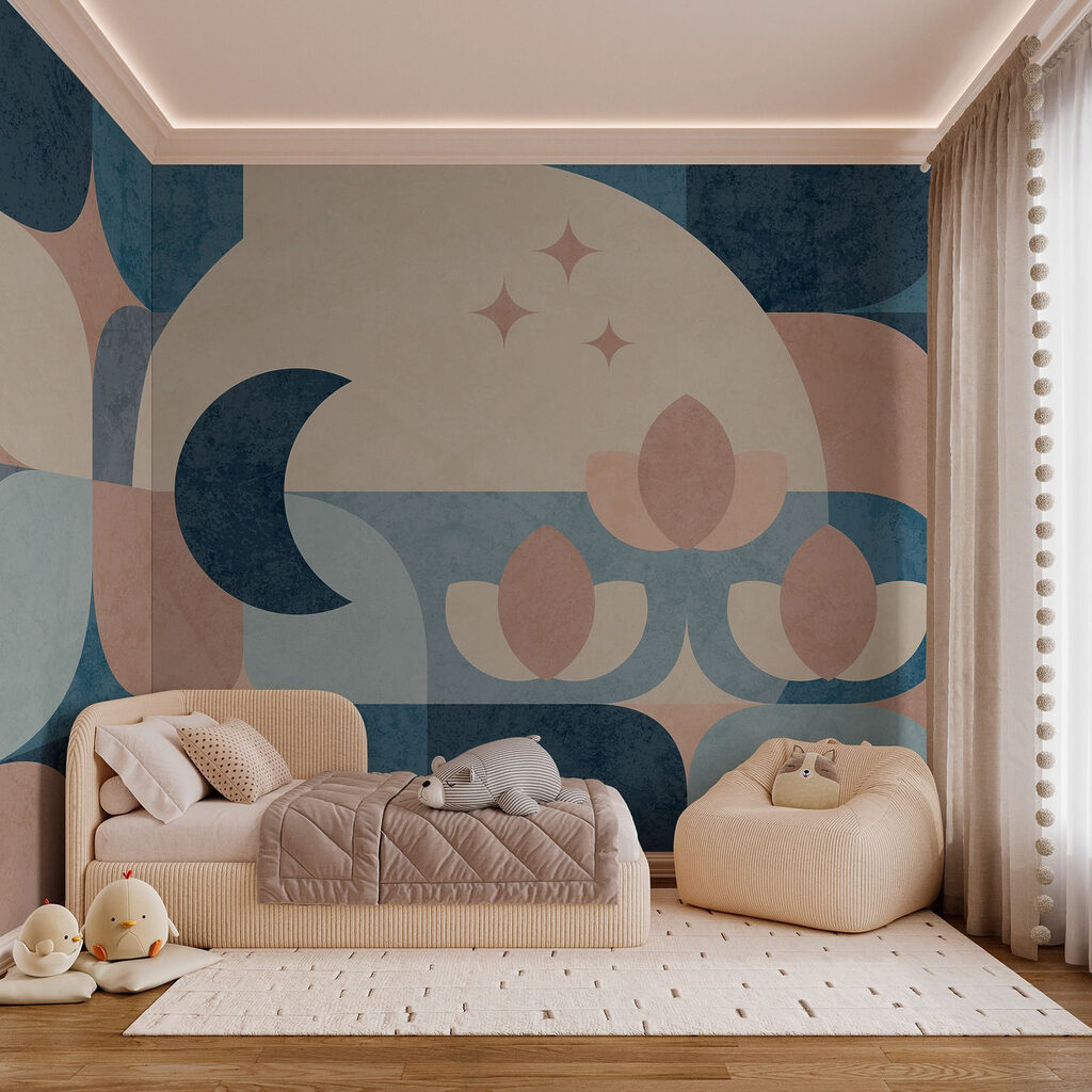 Blue and pink geometric design