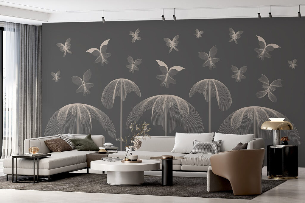 Butterflies and butterflies flying in the sky