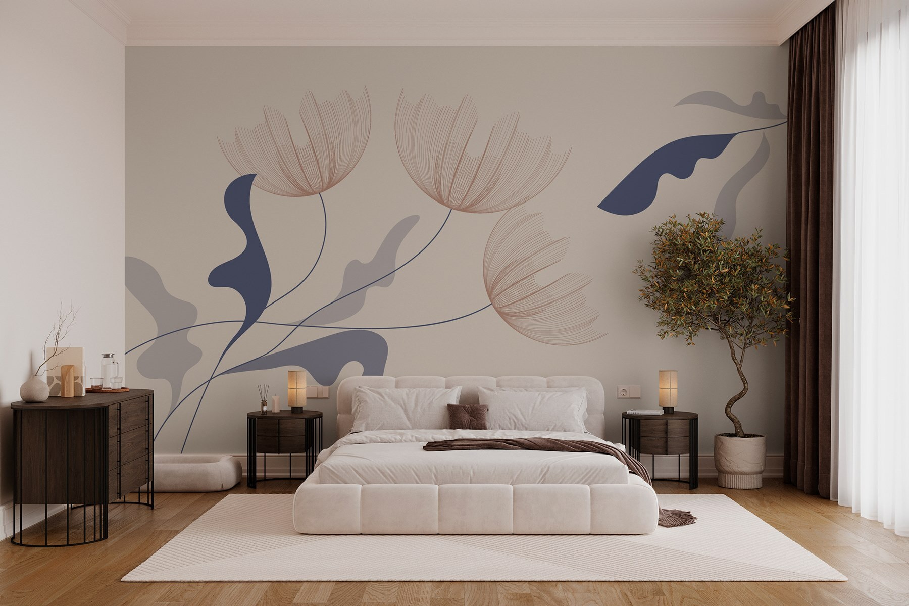 Delicate floral design in soft tones
