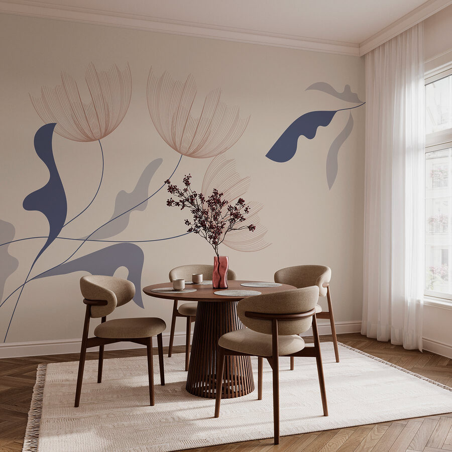 Delicate floral design in soft tones