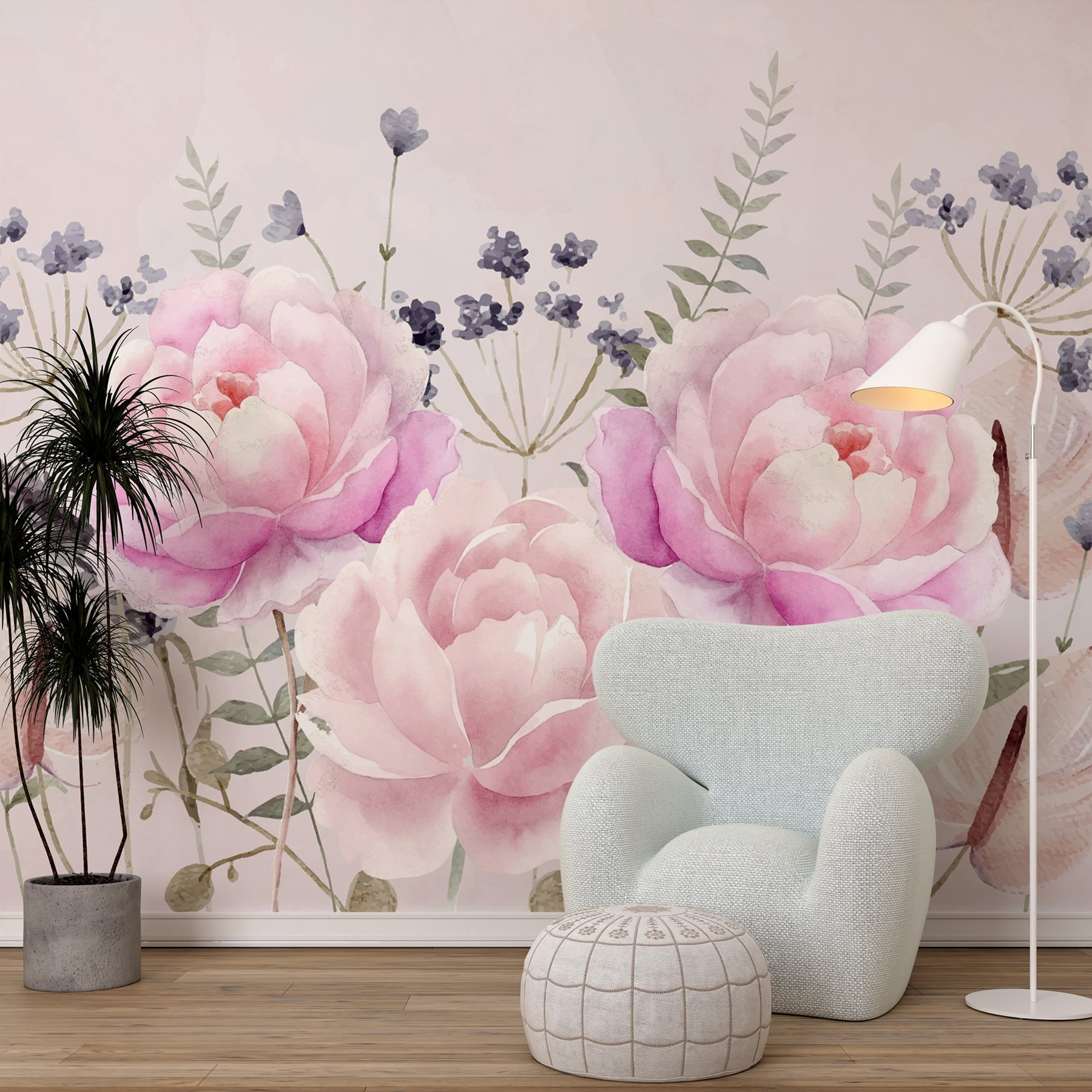Watercolor painting of flowers