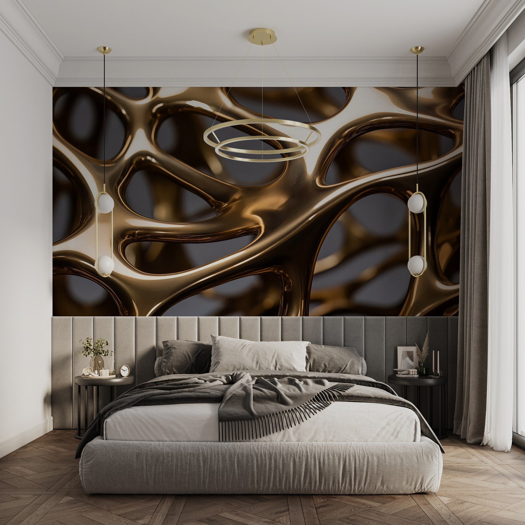 Intricate network of metallic lines