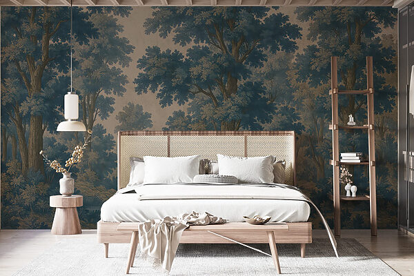 Painting of trees and a river Wall murals Painting of trees and a river