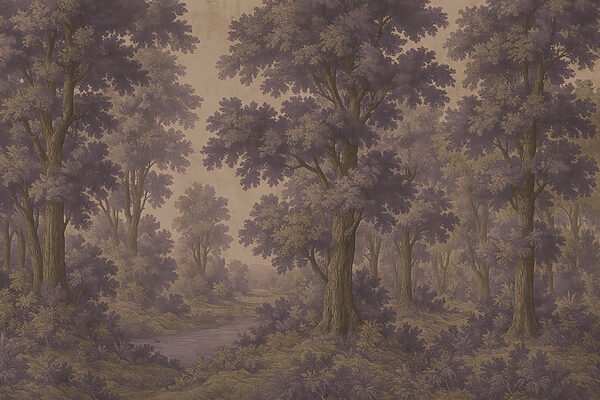 Painting of trees and a river Painting of trees and a river