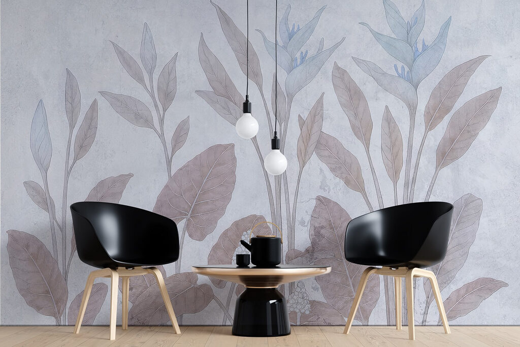 Delicate botanical design in soft tones