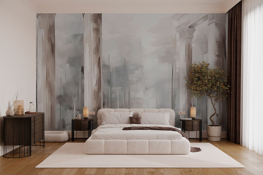 Wall murals Painting of a building with columns