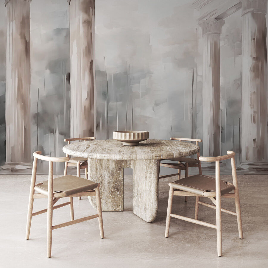 Wall murals Painting of a building with columns - Image 2