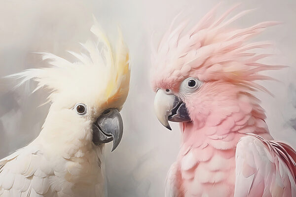 Elegant birds in soft colors. Elegant birds in soft colors.
