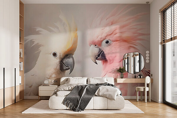 Elegant birds in soft colors. Elegant birds in soft colors.